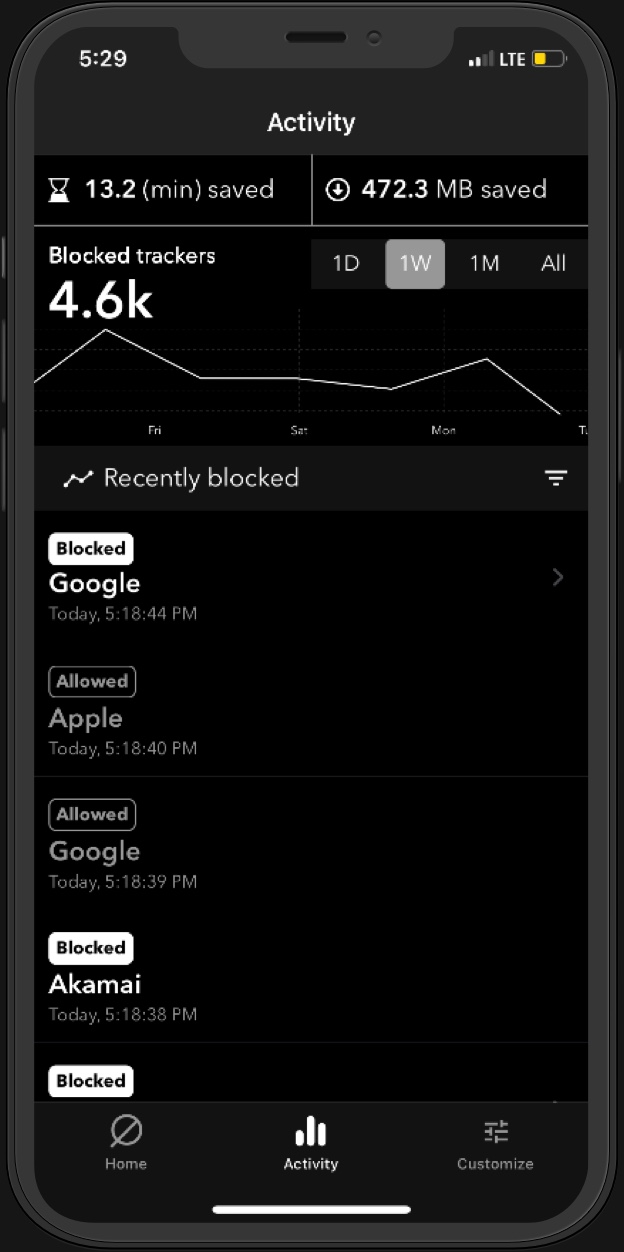 Disconnect App - Activity